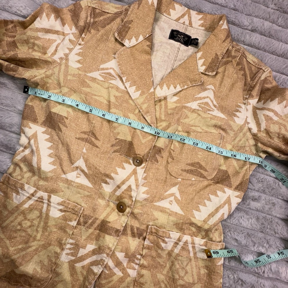 RRL Ralph Lauren Womens Sz 2 100% Linen Aztec Unstructured Blazer Jacket $790 - Picture 6 of 15